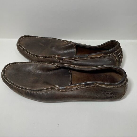 Timberland Brown Leather Slip On Loafers - Picture 3 of 9